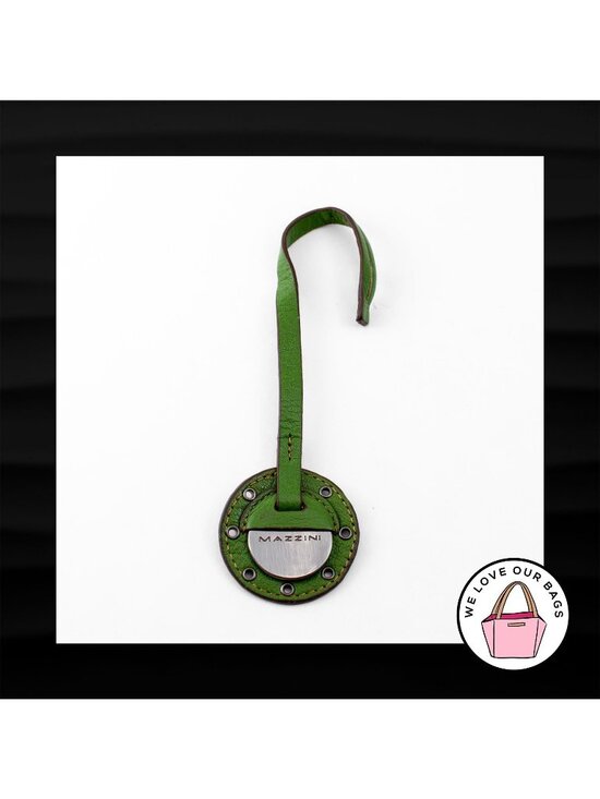 MAZZINI Handbags - MAZZINI ITALY GREEN LEATHER STRAP LOOP METAL KEY FOB BAG CHARM KEYCHAIN HANG TAG